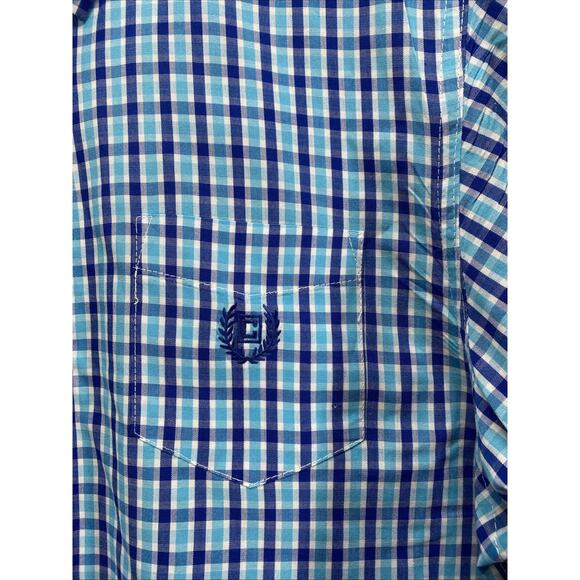 Chaps Blue & White Check Button Long Sleeve Shirt Boy’s XL (18/20) 40” Chest - Picture 3 of 7